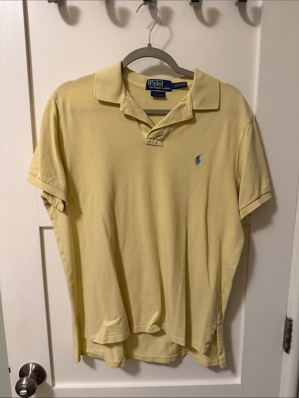 Polo by Ralph Lauren Light Yellow Short-Sleeve Polo with Teal Pony